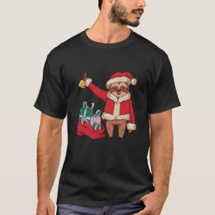 Funny Sloth Sinterklaas Kerst Mannen Vrouwen Jonge T-shirt