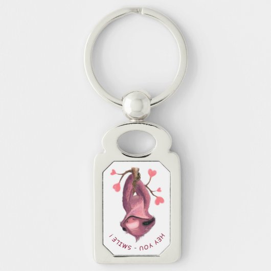 Funny Sloth Sleutelhanger Smile - Aangepaste tekst (Voorkant)