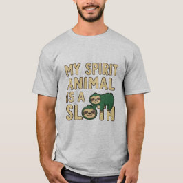 Funny Sloth Spirit Animal T-Shirt Heren Basic T-Sh