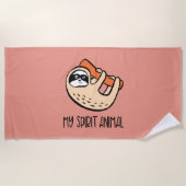 Funny sloth spirit strandlaken (Voorkant)