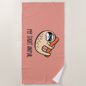 Funny sloth spirit strandlaken (Voorkant)