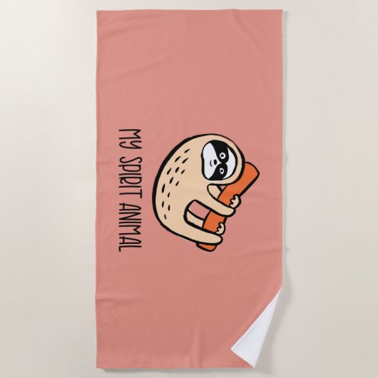 Funny sloth spirit strandlaken (Voorkant)