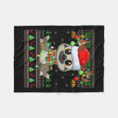 Funny Sloth Ugly Christmas Sweaters Holiday Santa Fleece Deken (Voorkant (Horizontaal))