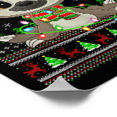 Funny Sloth Ugly Christmas Sweaters Holiday Santa Poster (Hoek)
