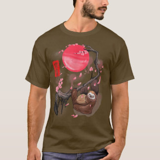 Funny Sloth van Cherry Blossom Tree Cool Sakura Ma T-shirt