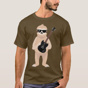 Funny Sloth Wearing Sunbril die elektrische Gu spe T-shirt