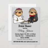 Funny Sloth Wedding Cartoon Uitnodiging Briefkaart (Voorkant / Achterkant)