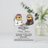 Funny Sloth Wedding Cartoon Uitnodiging Briefkaart (Staand voorkant)