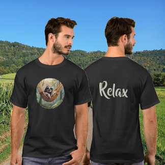 Funny sloth with sunglasses in a hammock t-shirt