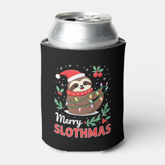 Funny Sloth Xmas licht Merry Slothmas Slothmas Slo Blikjeskoeler (Blikje Voorkant)