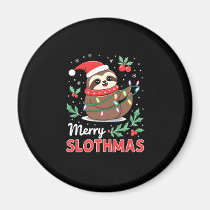 Funny Sloth Xmas licht Merry Slothmas Slothmas Slo Magneet