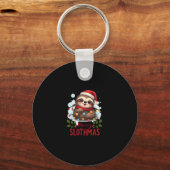 Funny Sloth Xmas licht Merry Slothmas Slothmas Slo Sleutelhanger (Voorkant)