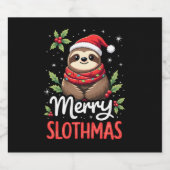 Funny Sloth Xmas licht Merry Slothmas Slothmas Slo Sparkling Wijnetiket (Enkel label)