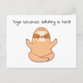 Funny Sloth Yoga Briefkaart (Voorkant)