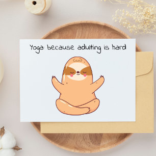 Funny Sloth Yoga Briefkaart