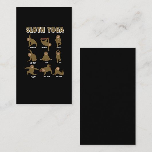 Funny Sloth Yoga Workout Stretch Lazy Yoga Exercis Visitekaartje (Voorkant / Achterkant)