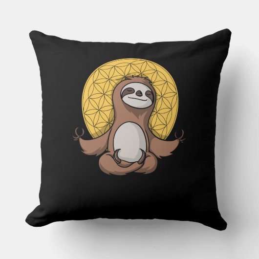 Funny Sloth Zen Yoga Meditation Animal Kussen (Voorkant)