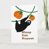 Funny Slothsgiving Thanksgiving Sloth Pumpkins Kaart (Voorkant)