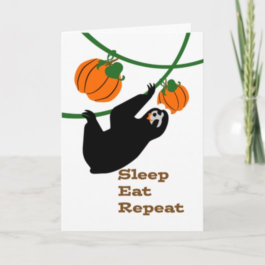 Funny Slothsgiving Thanksgiving Sloth Pumpkins Kaart (Voorkant)