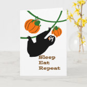 Funny Slothsgiving Thanksgiving Sloth Pumpkins Kaart (Gele Bloem)