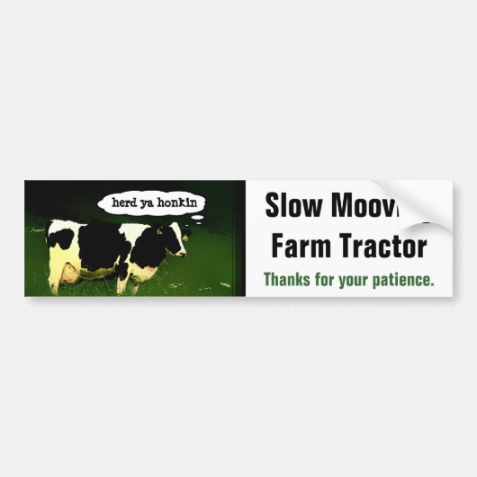 Funny Slow Moving Boerderij Vehicle Bumpersticker (Voorkant)
