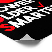 Funny Slower Older Smarter Quote For Men Women  Poster (Hoek)