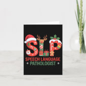 Funny Slp Christmas Speech Language Pathologist Ho Kaart (Voorkant)