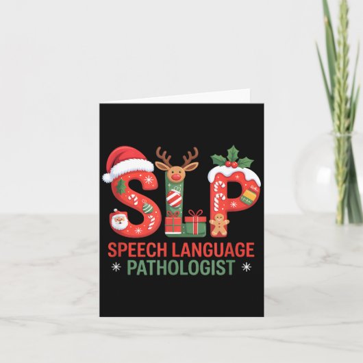 Funny Slp Christmas Speech Language Pathologist Ho Kaart (Voorkant)