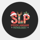 Funny Slp Christmas Speech Language Pathologist Ho Ronde Sticker (Voorkant)