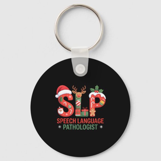 Funny Slp Christmas Speech Language Pathologist Ho Sleutelhanger (Voorkant)