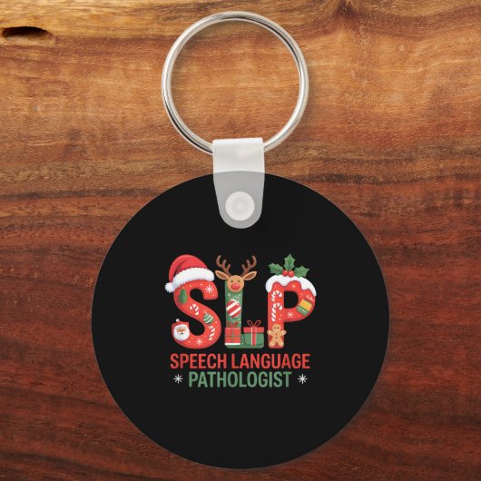 Funny Slp Christmas Speech Language Pathologist Ho Sleutelhanger (Voorkant)