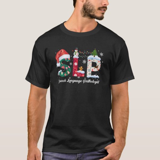 Funny SLP Patholoog Santa Christus T-shirt (Voorkant)