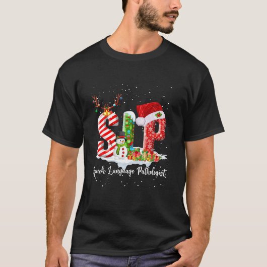 Funny SLP Patholoog Santa Christus T-shirt (Voorkant)