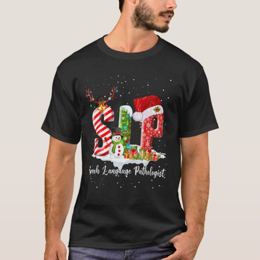 Funny SLP Patholoog Santa Christus T-shirt (Voorkant)