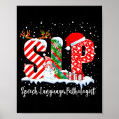 Funny Slp Speech Language Pathologist Santa Christ Poster (Voorkant)