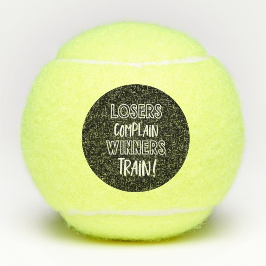 Funny Smack Talk Winners Train Lozers Completteren Tennisballen (Voorkant)