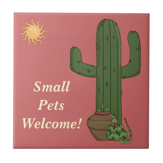 Funny Small Pets Welcome Rattlesnake Snake Lover Tegeltje (Voorkant)
