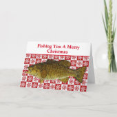 Funny Smallmouth Bass Gevist Pun Christmas Custom Feestdagen Kaart (Voorkant)