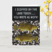 Funny Smallmouth Bass Vist Lake Angler Birthday Kaart (Gele Bloem)