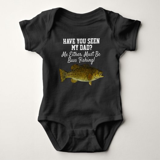 Funny Smallmouth Bass Vist papa Romper (Voorkant)