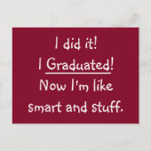 Funny Smart Afstudeerder Graduation Party Invitati Uitnodiging Briefkaart (Voorkant)