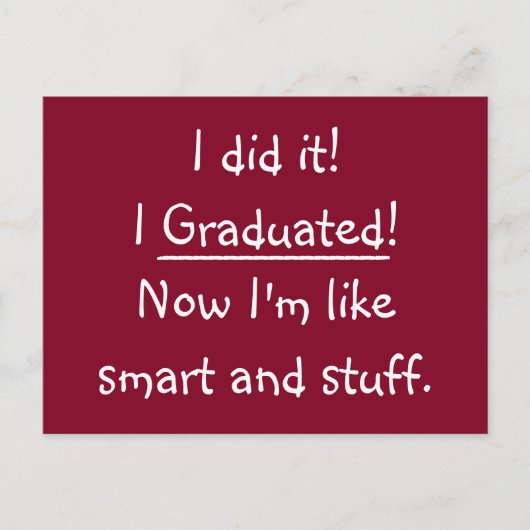 Funny Smart Afstudeerder Graduation Party Invitati Uitnodiging Briefkaart (Voorkant)