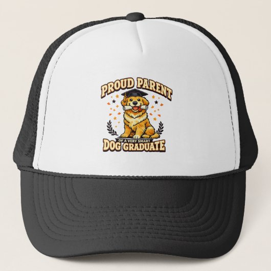 Funny Smart Dog Graduate Dog Lover Cap Trucker Pet (Voorkant)