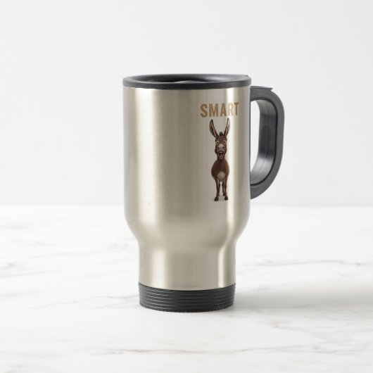 Funny Smart Donkey Mug Reisbeker (Voorkant rechts)
