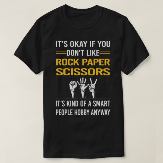 Funny Smart People Rock Paper Scissors T-Shirt (Design voorkant)