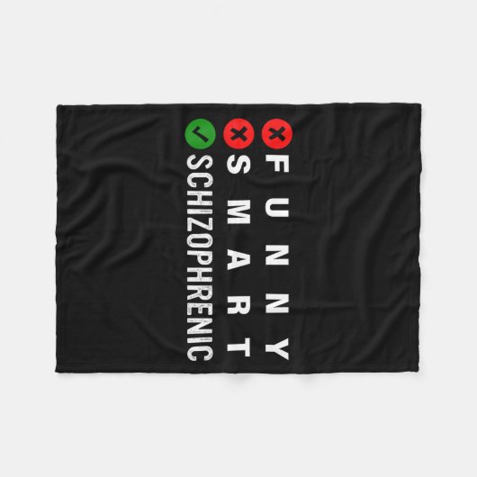 Funny Smart Schizophrenic Schizophrenia Awareness  Fleece Deken (Voorkant (Horizontaal))