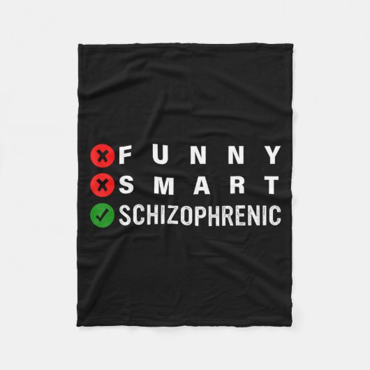 Funny Smart Schizophrenic Schizophrenia Awareness  Fleece Deken (Voorkant)