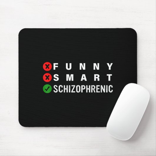 Funny Smart Schizophrenic Schizophrenia Awareness  Muismat (Met muis)