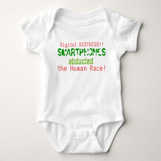 Funny Smartphones Digital Distress Red Green Romper (Voorkant)
