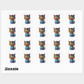 Funny - Smile Cat -  Vierkante Sticker (Vel)